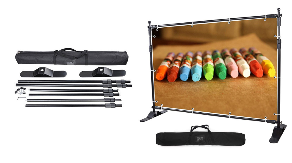 Adjustable Jumbo Backdrop Banner with Stand